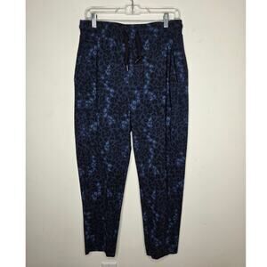 Sweaty Betty blue leopard animal print athletic pants - medium / 8